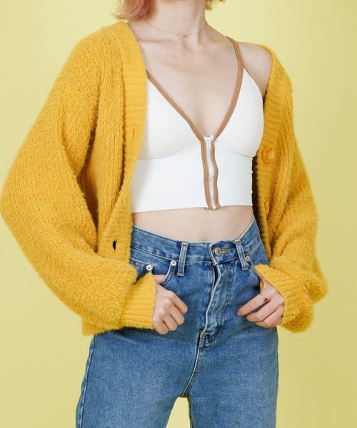 Anuenue（アヌエヌエ）の「インナーレス パッド入りジップアップキャミソール（キャミソール・レディース・B/F/A/C/D/E・FREE）」の2枚目の写真