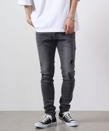 ダメージ加工 ストレッチデニムパンツ EXPECTATION