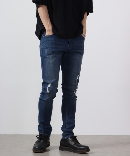 FUNALIVE（ファンアライブ）の「ダメージ加工 ストレッチデニムパンツ EXPECTATION（デニムパンツ・メンズ・ライトグレー/グレー/ブラック/インディゴブルー/ブルー/ダークブラック・M/L/XL/S）」の6枚目の写真