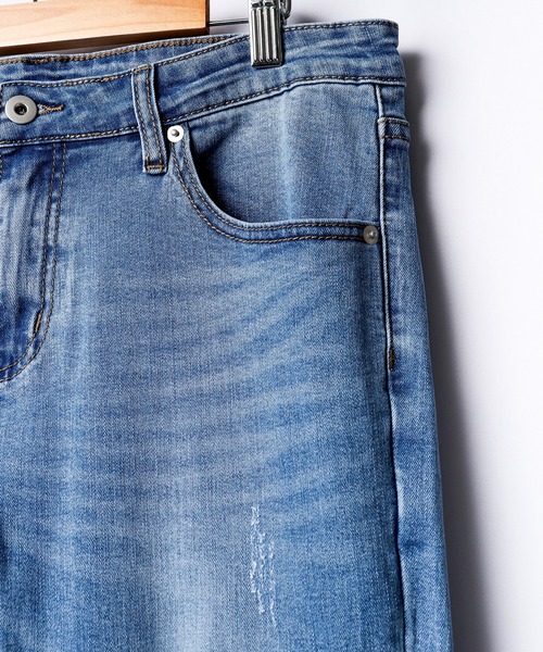 FUNALIVE（ファンアライブ）の「ダメージ加工 ストレッチデニムパンツ EXPECTATION（デニムパンツ・メンズ・ライトグレー/グレー/ブラック/インディゴブルー/ブルー/ダークブラック・M/L/XL/S）」の9枚目の写真