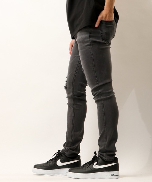 FUNALIVE（ファンアライブ）の「ダメージ加工 ストレッチデニムパンツ EXPECTATION（デニムパンツ・メンズ・ライトグレー/グレー/ブラック/インディゴブルー/ブルー/ダークブラック・M/L/XL/S）」の17枚目の写真