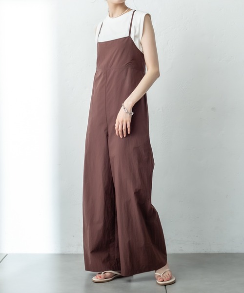 mystic(ミスティック)の「ナイロンキャミサロペット(サロペット/オーバーオール・レディース・ブラック/ブラウン・FREE)」の4枚目の写真