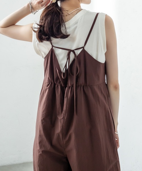 mystic(ミスティック)の「ナイロンキャミサロペット(サロペット/オーバーオール・レディース・ブラック/ブラウン・FREE)」の9枚目の写真