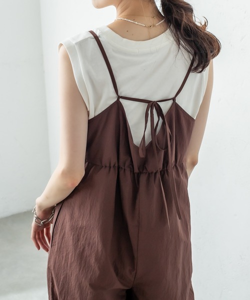 mystic(ミスティック)の「ナイロンキャミサロペット(サロペット/オーバーオール・レディース・ブラック/ブラウン・FREE)」の11枚目の写真