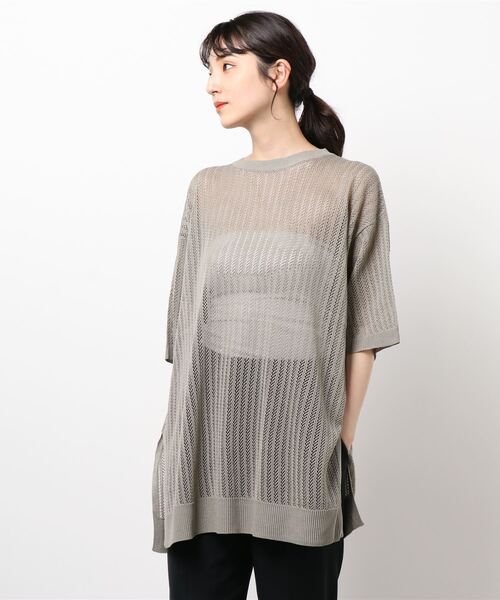 Lugnoncure(ルノンキュール)の「透かし編みプルオーバー(ニット/セーター・レディース・ブラック/グレー/オフホワイト・フリ-)」の6枚目の写真