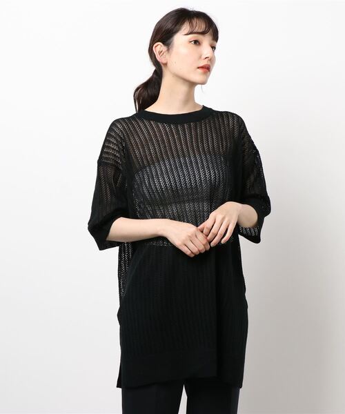 Lugnoncure(ルノンキュール)の「透かし編みプルオーバー(ニット/セーター・レディース・ブラック/グレー/オフホワイト・フリ-)」の7枚目の写真