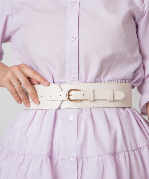 WEGO（ウィゴー）の「WEGO/ナローコルセットベルト（ベルト・レディース・オフホワイト/ブラウン/ブラック・FREE）」の2枚目の写真