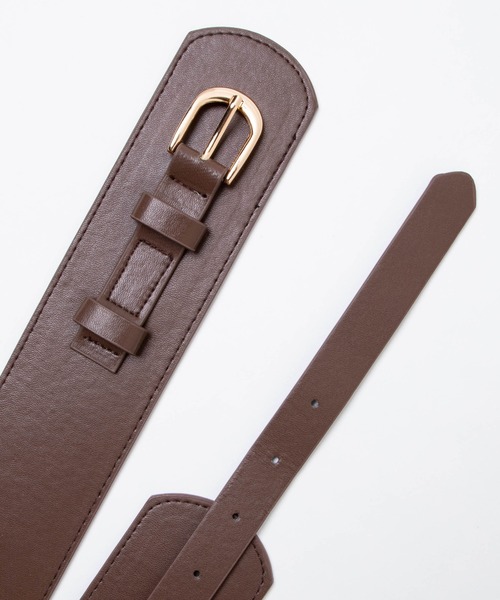 WEGO（ウィゴー）の「WEGO/ナローコルセットベルト（ベルト・レディース・オフホワイト/ブラウン/ブラック・FREE）」の10枚目の写真