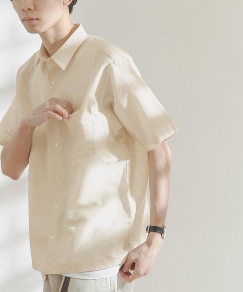 FORK&SPOON（フォークアンドスプーン）の「FORK&SPOON　コットンリネンボイルショートスリーブシャツ（シャツ/ブラウス・メンズ・アイボリー/グレー系その他/ブルー系その他・4/5）」の15枚目の写真