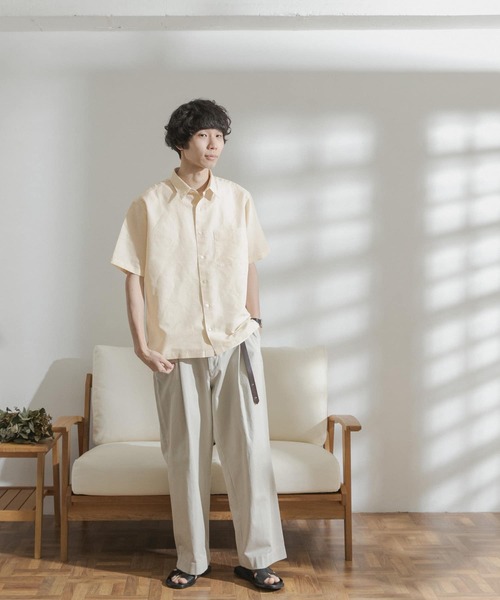 FORK&SPOON（フォークアンドスプーン）の「FORK&SPOON　コットンリネンボイルショートスリーブシャツ（シャツ/ブラウス・メンズ・アイボリー/グレー系その他/ブルー系その他・4/5）」の20枚目の写真