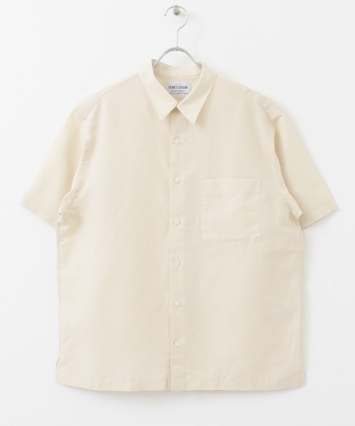 FORK&SPOON（フォークアンドスプーン）の「FORK&SPOON　コットンリネンボイルショートスリーブシャツ（シャツ/ブラウス・メンズ・アイボリー/グレー系その他/ブルー系その他・4/5）」の6枚目の写真