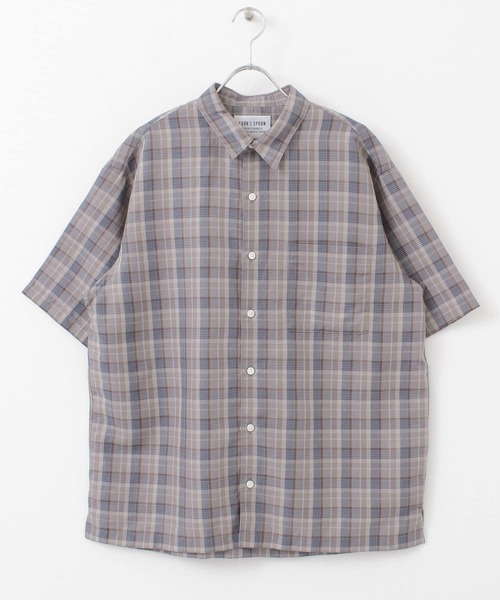 FORK&SPOON（フォークアンドスプーン）の「FORK&SPOON　コットンリネンボイルショートスリーブシャツ（シャツ/ブラウス・メンズ・アイボリー/グレー系その他/ブルー系その他・4/5）」の7枚目の写真