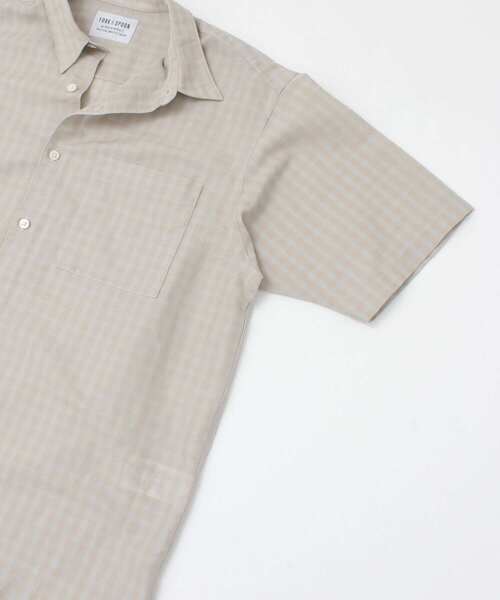 FORK&SPOON（フォークアンドスプーン）の「FORK&SPOON　コットンリネンボイルショートスリーブシャツ（シャツ/ブラウス・メンズ・アイボリー/グレー系その他/ブルー系その他・4/5）」の9枚目の写真