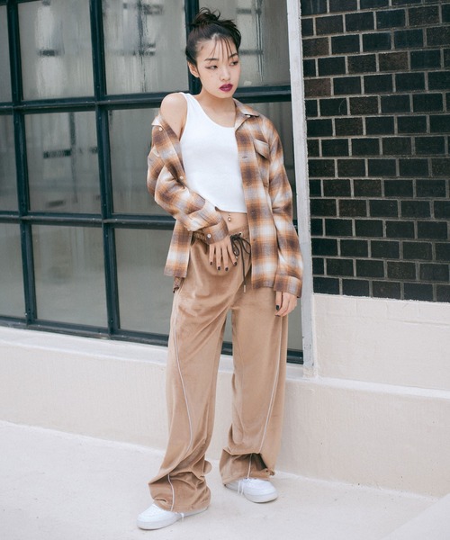 ブラウス シャツ PLAID SHIRT レディース X-girl（エックスガール）の「OMBRE PLAID SHIRT（シャツ