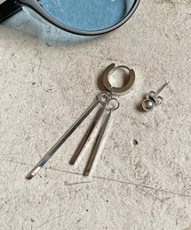 モチーフチェーンデザインフープピアス