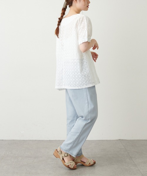 PUAL CE CIN(ピュアルセシン)の「【WEB限定】カットワークレース刺繍ブラウス(シャツ/ブラウス・レディース・ホワイト/ブラック・FREE)」の13枚目の写真