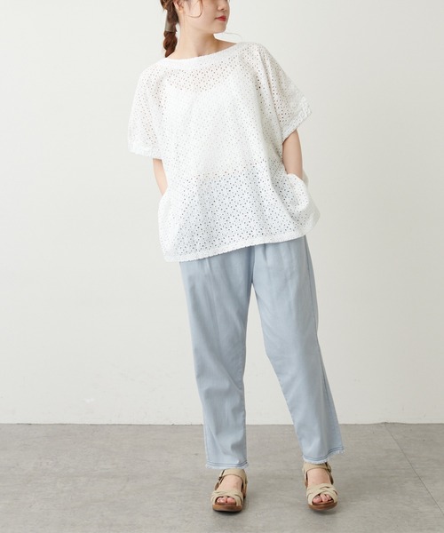 PUAL CE CIN(ピュアルセシン)の「【WEB限定】カットワークレース刺繍ブラウス(シャツ/ブラウス・レディース・ホワイト/ブラック・FREE)」の11枚目の写真