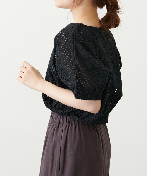 PUAL CE CIN(ピュアルセシン)の「【WEB限定】カットワークレース刺繍ブラウス(シャツ/ブラウス・レディース・ホワイト/ブラック・FREE)」の21枚目の写真