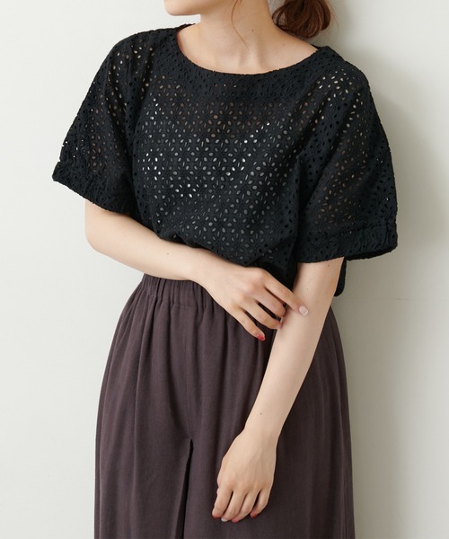 PUAL CE CIN(ピュアルセシン)の「【WEB限定】カットワークレース刺繍ブラウス(シャツ/ブラウス・レディース・ホワイト/ブラック・FREE)」の18枚目の写真