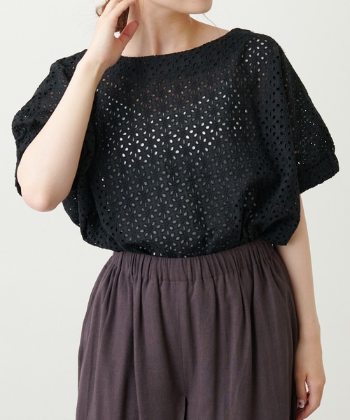 PUAL CE CIN(ピュアルセシン)の「【WEB限定】カットワークレース刺繍ブラウス(シャツ/ブラウス・レディース・ホワイト/ブラック・FREE)」の20枚目の写真