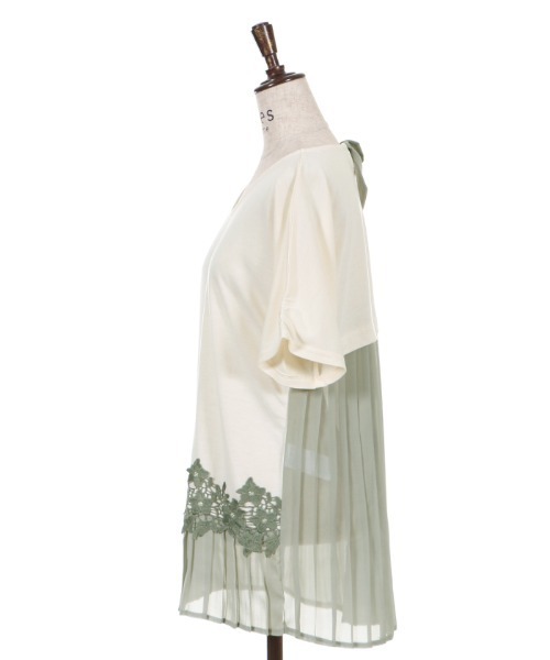 セール トップス 裾プリーツ切替ｐｏ Tシャツ カットソー Axes Femme アクシーズファム のファッション