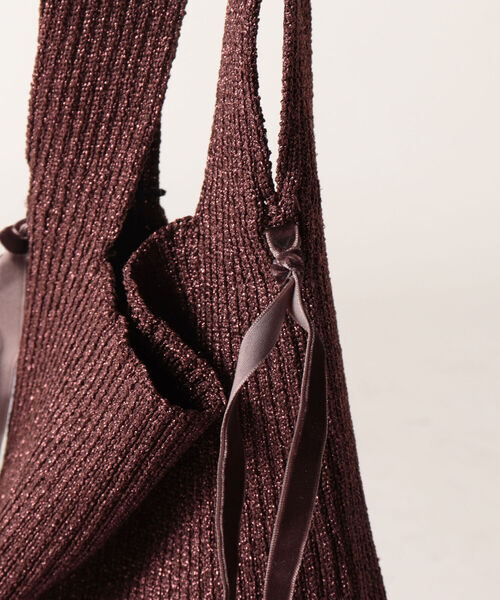fredy repit（フレディレピ）の「メタリックリブバッグ（ショルダーバッグ・レディース・ブラック/ブラウン・FREE）」の4枚目の写真