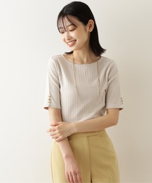 NATURAL BEAUTY BASIC | 三角テレコカットソー五分袖/0171260810(Tシャツ/カットソー)