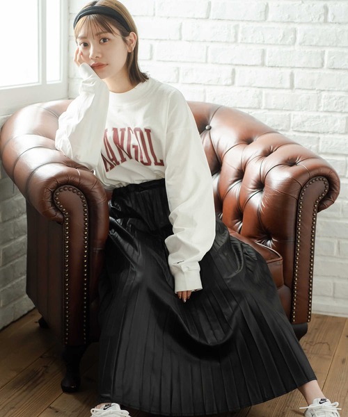 KANGOL（カンゴール）の「【KANGOL】ショート丈ロゴロンＴ（Tシャツ/カットソー・レディース・ホワイト/グリーン/ブラック・L/M）」の4枚目の写真