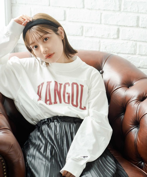 KANGOL（カンゴール）の「【KANGOL】ショート丈ロゴロンＴ（Tシャツ/カットソー・レディース・ホワイト/グリーン/ブラック・L/M）」の7枚目の写真