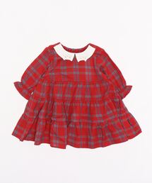 kladskap | ネコ衿ティアード８分袖ワンピース(ワンピース)