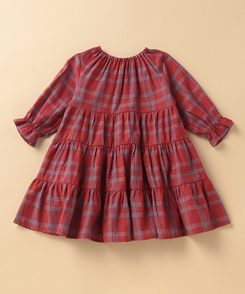 kladskap（クレードスコープ）の「ネコ衿ティアード8分袖ワンピース（ワンピース・キッズ・マルチ/レッド・100cm/80ｃｍ/110cm/120cm/90cm）」の10枚目の写真