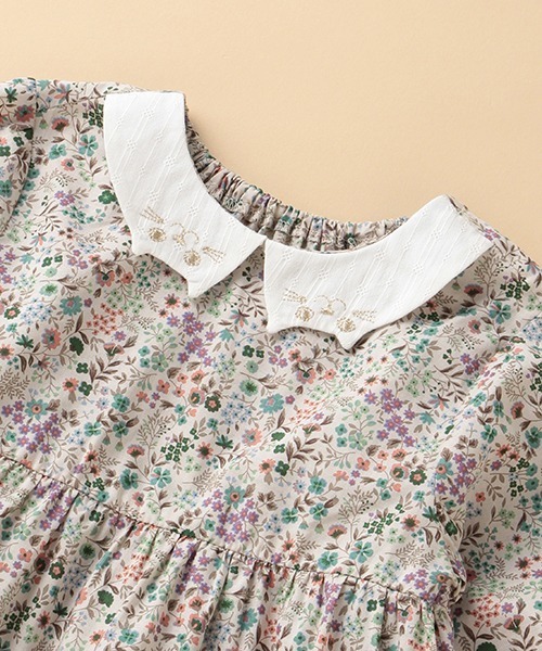 kladskap（クレードスコープ）の「ネコ衿ティアード8分袖ワンピース（ワンピース・キッズ・マルチ/レッド・100cm/80ｃｍ/110cm/120cm/90cm）」の8枚目の写真