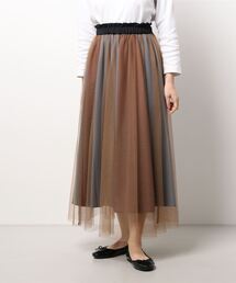 TITE IN THE STORE | 配色切替チュールドッキングスカート(スカート)