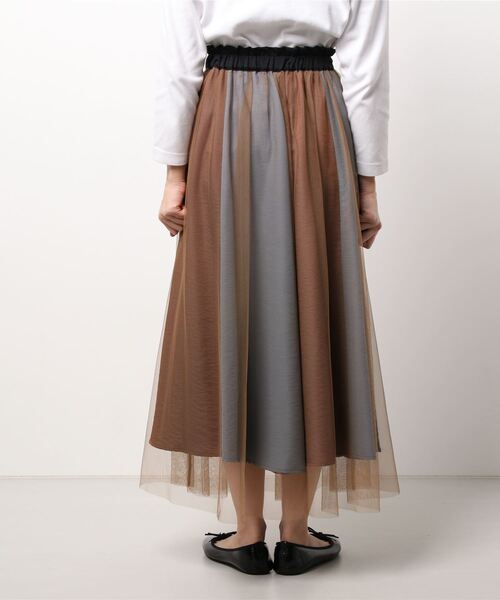 TITE IN THE STORE（ティテ　インザ　ストア）の「配色切替チュールドッキングスカート（スカート・レディース・ブラウン・38）」の3枚目の写真