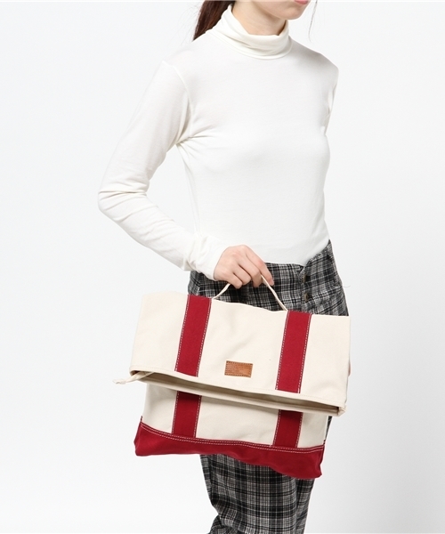 WEGO(ウィゴー)の「WEGO/キャンバスクラッチバッグ(クラッチバッグ・レディース・ネイビー/ワイン・FREE)」の3枚目の写真