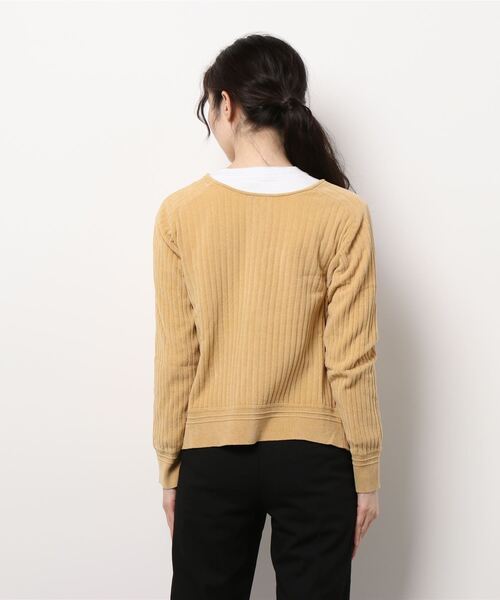 SALON adam et rope'(サロン アダム エ ロペ)の「【極上の肌ざわり】2WAYリブプルオーバー -CreamyCotton /クリーミーコットン-(カーディガン/ボレロ・レディース・ベージュ/オフホワイト/グリーン・FREE)」の6枚目の写真