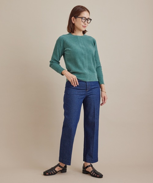 SALON adam et rope'(サロン アダム エ ロペ)の「【極上の肌ざわり】2WAYリブプルオーバー -CreamyCotton /クリーミーコットン-(カーディガン/ボレロ・レディース・ベージュ/オフホワイト/グリーン・FREE)」の9枚目の写真