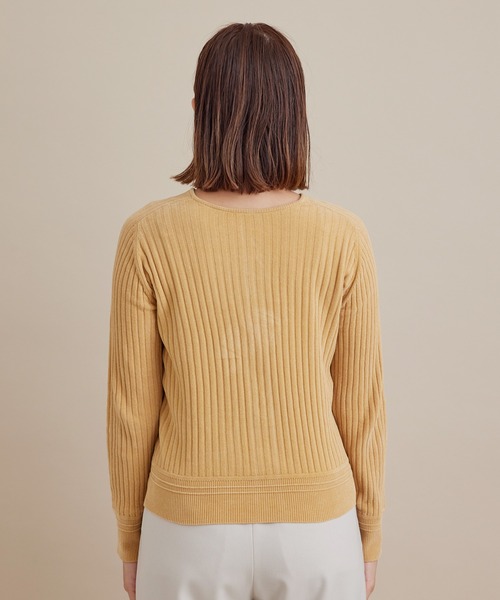 SALON adam et rope'(サロン アダム エ ロペ)の「【極上の肌ざわり】2WAYリブプルオーバー -CreamyCotton /クリーミーコットン-(カーディガン/ボレロ・レディース・ベージュ/オフホワイト/グリーン・FREE)」の18枚目の写真