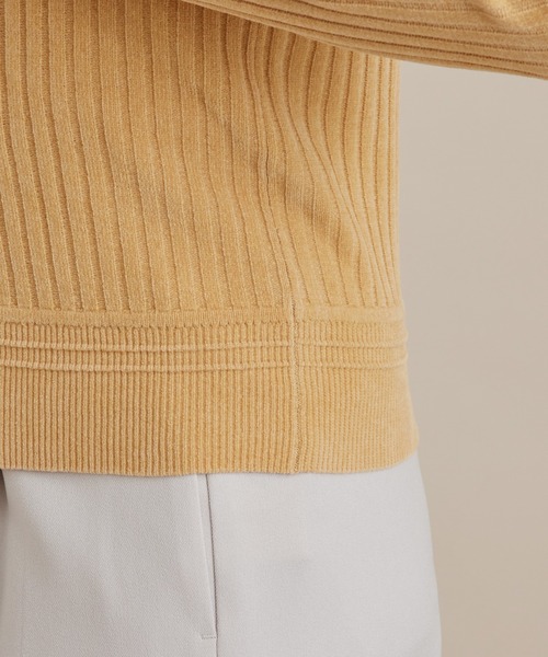 SALON adam et rope'(サロン アダム エ ロペ)の「【極上の肌ざわり】2WAYリブプルオーバー -CreamyCotton /クリーミーコットン-(カーディガン/ボレロ・レディース・ベージュ/オフホワイト/グリーン・FREE)」の5枚目の写真