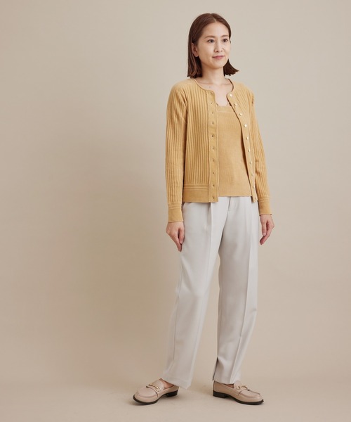 SALON adam et rope'(サロン アダム エ ロペ)の「【極上の肌ざわり】2WAYリブプルオーバー -CreamyCotton /クリーミーコットン-(カーディガン/ボレロ・レディース・ベージュ/オフホワイト/グリーン・FREE)」の17枚目の写真