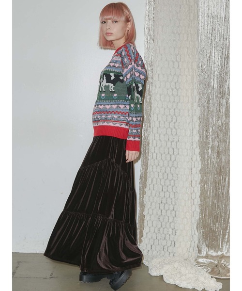 merry jenny（メリージェニー）の「ベロアティアードスカート（スカート・レディース・ブラック/ブラウン/カーキ・FREE）」の11枚目の写真
