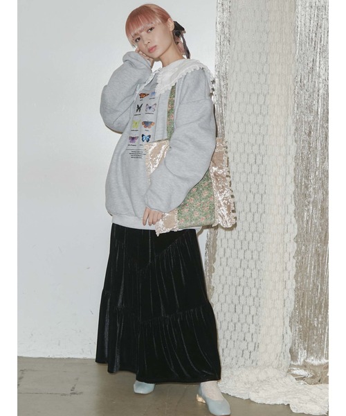 merry jenny（メリージェニー）の「ベロアティアードスカート（スカート・レディース・ブラック/ブラウン/カーキ・FREE）」の12枚目の写真