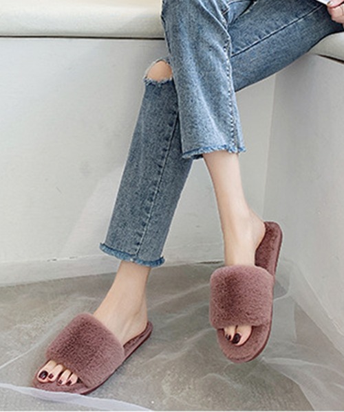 FREE BLUES（フリーブルース）の「あったか　ファースリッパ（ルームシューズ/スリッパ・レディース・ブラック/ライトピンク/キャメル/ライトパープル/グレイッシュブルー・MEDIUM/LARGE/SMALL）」の15枚目の写真