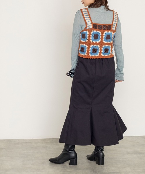 w closet（ダブルクローゼット）の「モチーフベスト+シアータートルプルオーバーSET（ニット/セーター・レディース・ブラック/キナリ/ブラウン・FREE）」の6枚目の写真