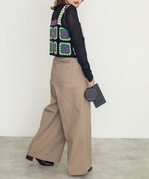 w closet（ダブルクローゼット）の「モチーフベスト+シアータートルプルオーバーSET（ニット/セーター・レディース・ブラック/キナリ/ブラウン・FREE）」の13枚目の写真