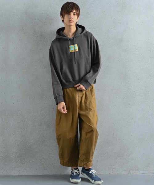 STUSSY(ステューシー)の「STUSSY (ステューシー) AGNESS BOXY CROP HOOD FLEECE プルパーカー(パーカー・レディース・ライトグレー/チャコール・L/S/M)」の14枚目の写真
