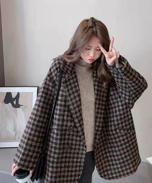 Zozo限定 サキシマamp チェック柄ショートコート テーラードジャケット Sakishimatokyo サキシマトーキョー のファッション通販 Zozotown