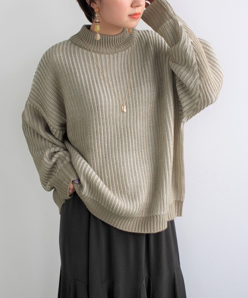 GeeRA（ジーラ）の「ストライプ柄ニットトップス（ニット/セーター・レディース・ホワイト/ブラック・MEDIUM）」の2枚目の写真