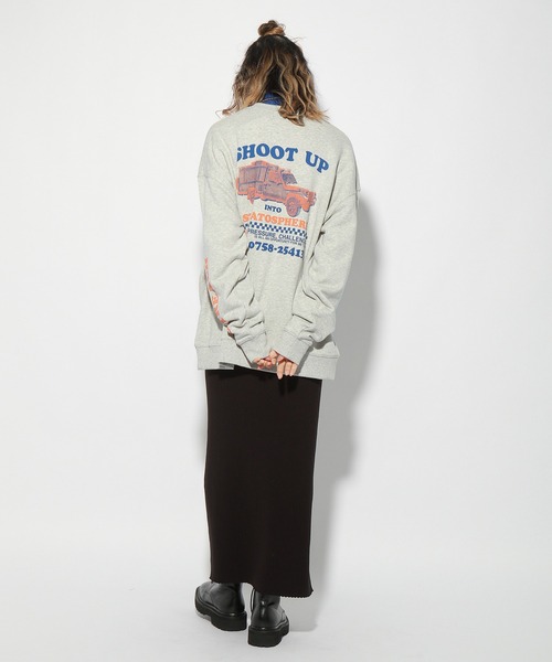 PBLIM（ページボーイリム）の「【PAGEBOYLIM】カーグラフィックスウェット（スウェット・レディース・杢グレー/ネイビー・MEDIUM/LARGE）」の3枚目の写真