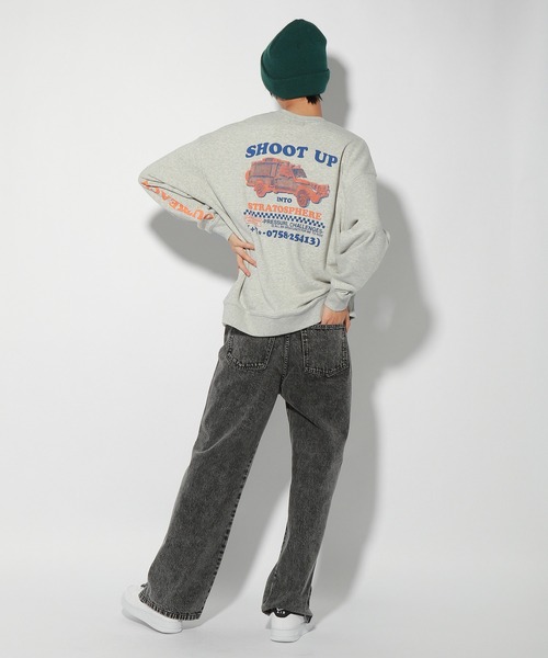 PBLIM（ページボーイリム）の「【PAGEBOYLIM】カーグラフィックスウェット（スウェット・レディース・杢グレー/ネイビー・MEDIUM/LARGE）」の4枚目の写真